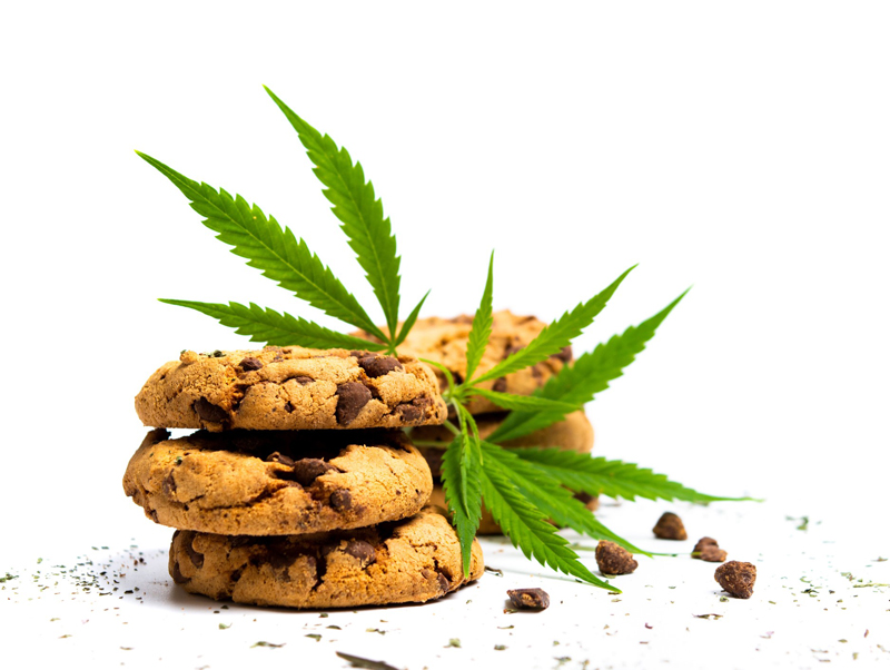 cookies with marijuana leaf